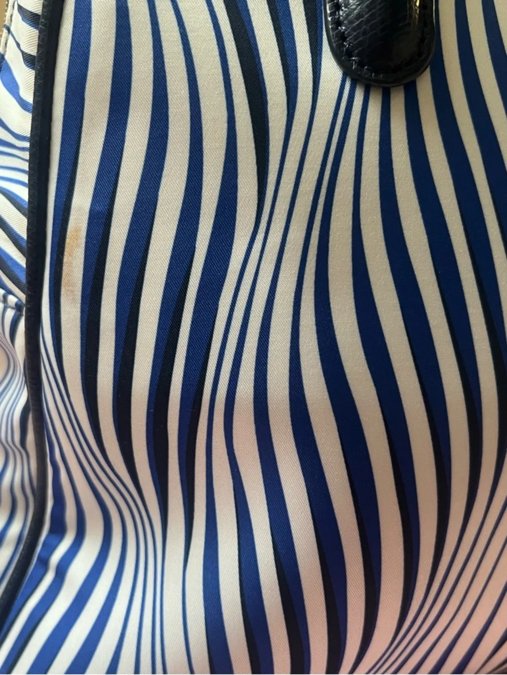 Vera Bradley Navy and White Wave Stripe Satchel - Picture 12 of 16